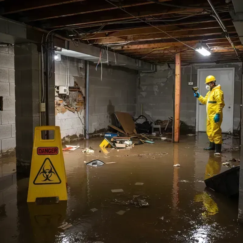 Flooded Basement Electrical Hazard in Somonauk, IL Property